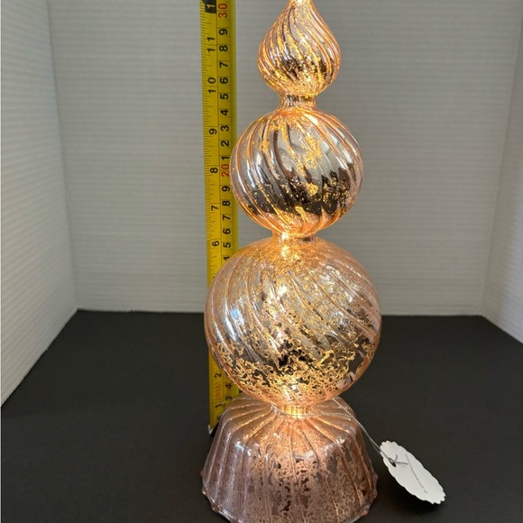 NWT Anthropologie Stella Metallic Christmas Table Decor Lights Up 12” - Picture 7 of 8